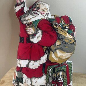 Vintage Hallmark Wamsutta Santa Pillow 19"x12" Christmas Decor